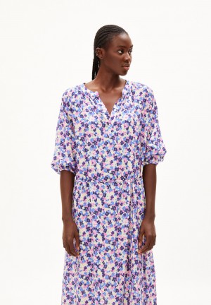 ARMEDANGELS MADITHAA MULTI FLORAL Woven Dress Oversized Fit made of TENCEL™ Lyocell Noir | 1956783-PM