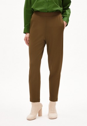 ARMEDANGELS MAGDAALENA Jersey Pants made of LENZING™ ECOVERO™ Mix Dried Moss | 8492351-SR