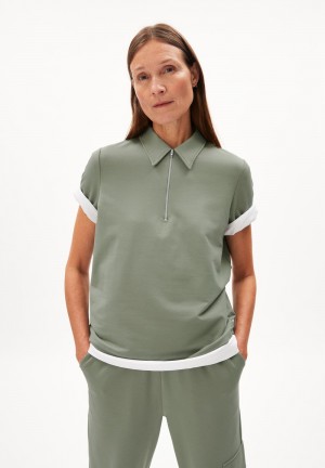 ARMEDANGELS MARIAA GUADALUPE T-Shirt Loose Fit made of Organic Cotton Mix Grise Vert | 8916705-KG