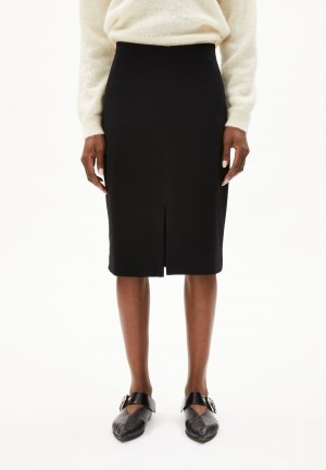 ARMEDANGELS MEDITAA Jersey Skirt Slim Fit made of LENZING™ ECOVERO™ Viscose Mix Noir | 7891265-KI