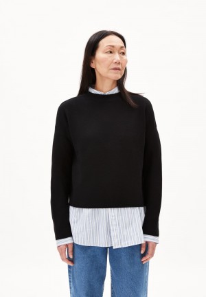 ARMEDANGELS MERINAA LINKS LINKS Sweater Loose Fit made of Organic Cotton Noir | 9062814-CF