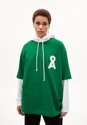ARMEDANGELS MIKAAS ICONIC CAPSULE Heavyweight T-Shirt Oversized Fit made of Organic Cotton Mix Vert | 0397824-XO