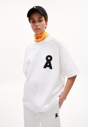 ARMEDANGELS MIKAAS ICONIC CAPSULE Heavyweight T-Shirt Oversized Fit made of Organic Cotton Mix Blanche | 4029578-VR