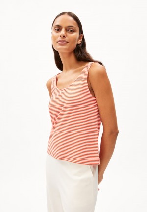 ARMEDANGELS MINAAMI LITA Top Relaxed Fit made of Organic Cotton Poppy Red-oatmilk | 4852901-QR