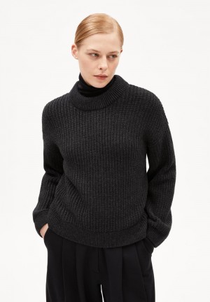 ARMEDANGELS MIYAAR SOLID Sweater Loose Fit made of Organic Wool Mix Steel Melange | 3269710-XF