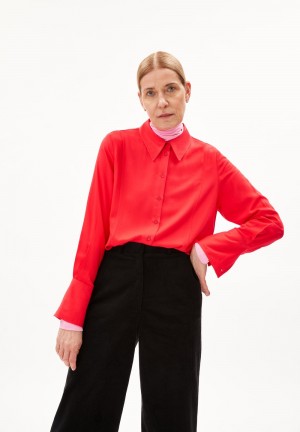 ARMEDANGELS MOAANAS Blouse Relaxed Fit made of LENZING™ ECOVERO™ Viscose Rouge | 2816094-XR