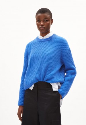 ARMEDANGELS NAARUKO Sweater Loose Fit made of Organic Wool Mix Bleu | 4135687-ZS