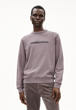 ARMEDANGELS NATHAANEL WORDMARK Sweatshirt Regular Fit made of Organic Cotton Mix Iron Cast | 3927508-RZ