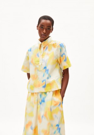 ARMEDANGELS NELINAA THERMAL CAM Blouse Relaxed Fit made of Organic Cotton Blanche | 0687932-ZU