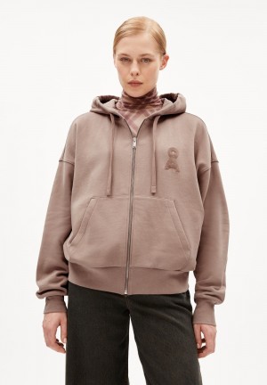 ARMEDANGELS NIDORINAA Sweat Jacket Oversized Fit made of Organic Cotton Cinnamon Dust | 5983017-JT