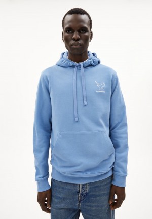 ARMEDANGELS PAARLO NESTLING Sweathoodie Regular Fit made of Organic Cotton Mix Bleu | 0785639-EJ