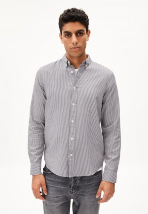 ARMEDANGELS QUAASA STRIPES Shirt Regular Fit made of Organic Cotton Earth-cinnamon Dust | 9274058-CV