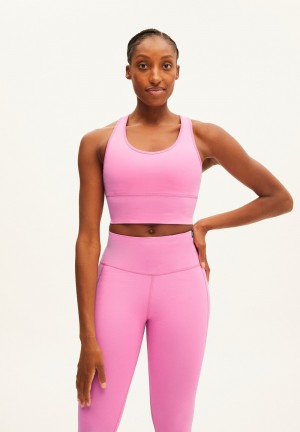 ARMEDANGELS SAANTOSHA LI Activewear Bra made of Polyamide Mix (recycled) Raspberry Pink-bright Lime | 0396528-NZ
