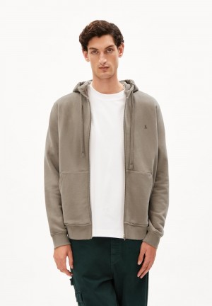 ARMEDANGELS SAROMIAAN COMFORT Sweat Jacket Regular Fit made of Organic Cotton Mix Muddy Water | 4056238-DM
