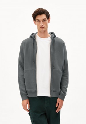 ARMEDANGELS SAROMIAAN COMFORT Sweat Jacket Regular Fit made of Organic Cotton Mix Space Steel | 0372856-VI