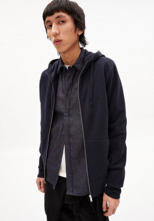 ARMEDANGELS SAROMIAAN COMFORT Sweat Jacket Regular Fit made of Organic Cotton Mix Night Sky | 8065243-ZH