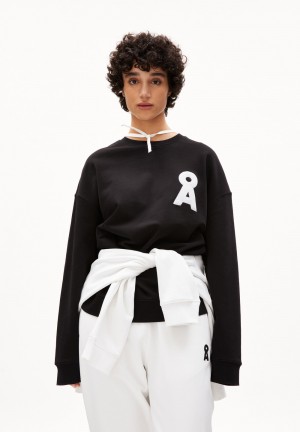 ARMEDANGELS SASHAA ICONIC CAPSULE Heavyweight Sweatshirt Relaxed Fit made of Organic Cotton Mix Noir | 4891603-SD