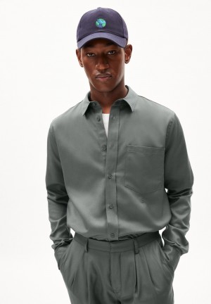 ARMEDANGELS SKJORTAAS Shirt Relaxed Fit made of TENCEL™ Lyocell Mix Space Steel | 5218394-QI