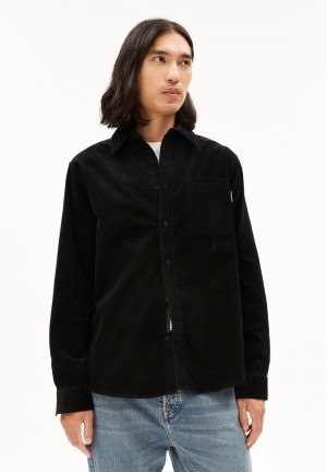 ARMEDANGELS SOMAAN Overshirt Regular Fit made of Organic Cotton Mix Noir | 1530962-DQ