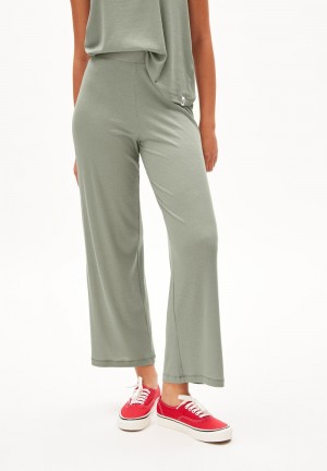 ARMEDANGELS STELLAARA Jersey Pants made of TENCEL™ Lyocell Mix Grise Vert | 0724516-QN