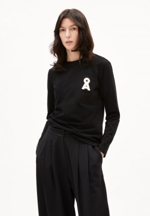 ARMEDANGELS TAAMINARA Å EMBRO Heavyweight Longsleeve Regular Fit made of Organic Cotton Mix Noir | 4627135-PN