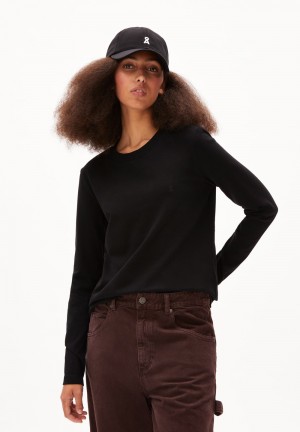 ARMEDANGELS TAAMINIAA Heavyweight Longsleeve Regular Fit made of Organic Cotton Mix Noir | 1039284-ET