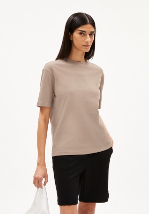 ARMEDANGELS TARJAA Heavyweight T-Shirt Loose Fit made of Organic Cotton Mix Cinnamon Dust | 0589413-YE