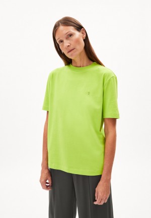 ARMEDANGELS TARJAA Heavyweight T-Shirt Loose Fit made of Organic Cotton Mix Super Lime | 4258310-PY