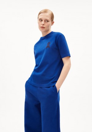 ARMEDANGELS TARJAA Å EMBRO Heavyweight T-Shirt Loose Fit made of Organic Cotton Mix Bleu | 7986302-YA