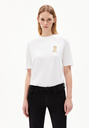 ARMEDANGELS TARJAA Å EMBRO Heavyweight T-Shirt Loose Fit made of Organic Cotton Mix Blanche | 8593602-GD