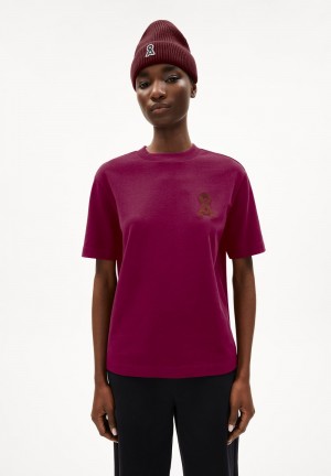 ARMEDANGELS TARJAA Å EMBRO Heavyweight T-Shirt Loose Fit made of Organic Cotton Mix Cherry Juice | 0194258-BE
