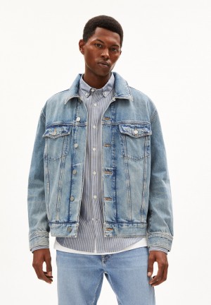 ARMEDANGELS TRAAKA Denim Jacket Oversized Fit made of Organic Cotton Mix Bleu | 2435679-GQ