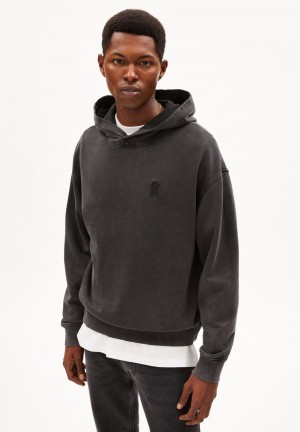 ARMEDANGELS TUBAA GMT DYE Sweatshirt Relaxed Fit made of Organic Cotton Noir | 3928471-UA