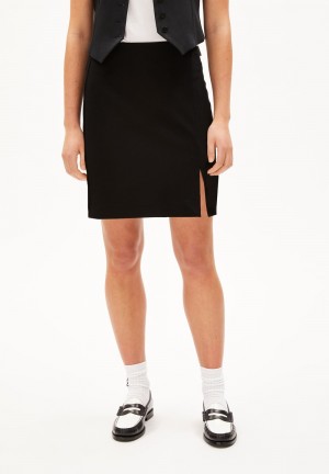 ARMEDANGELS VANJARAA Jersey Skirt Slim Fit made of LENZING™ ECOVERO™ Viscose Mix Noir | 0265439-BD