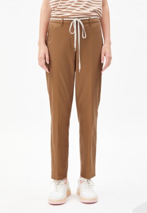 ARMEDANGELS VARMAA SOLID Pants made of Organic Cotton Mix Smoky Almond | 7498013-YP