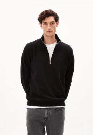 ARMEDANGELS WAARLO COMFORT Sweatshirt Regular Fit made of Organic Cotton Mix Noir | 2678913-LS