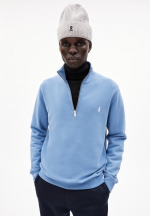ARMEDANGELS WAARLO COMFORT Sweatshirt Regular Fit made of Organic Cotton Mix Bleu | 5804273-YI