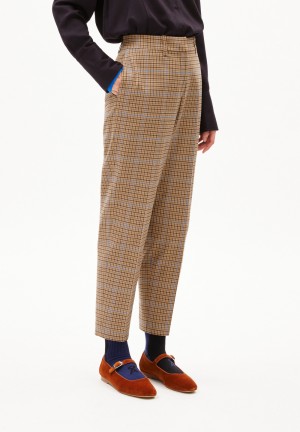 ARMEDANGELS WARMAAR PATTERN Woven Pants made of Organic Cotton Mix Dry Bark | 2341087-MS