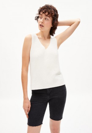 ARMEDANGELS WILMAA Knit Top Regular Fit of Organic Cotton Offwhite | 5410789-JM