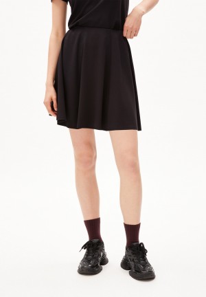ARMEDANGELS ZELDAA Jersey Skirt Regular Fit made of LENZING™ ECOVERO™ Viscose Mix Noir | 7850312-CL